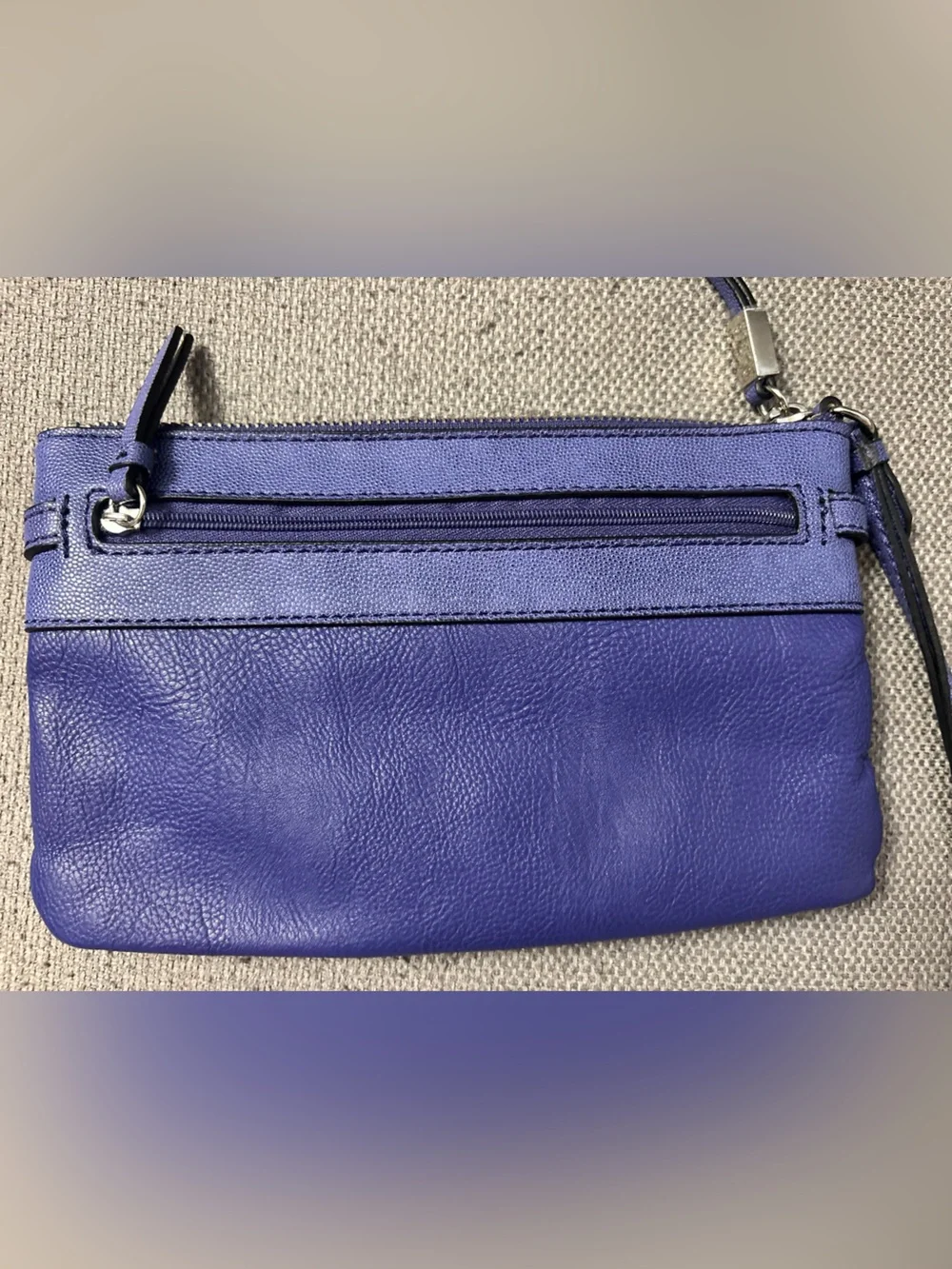 Vera Wang Purple Leather Wristlet Clutch